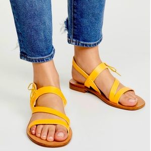 Mansur Gavriel Tie Sandals - Yellow - Size 38 (EU) / Size 8 (US)